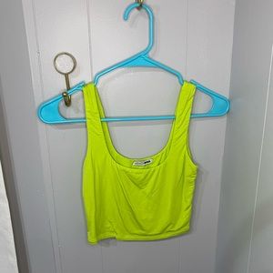 Neon lime green tank top